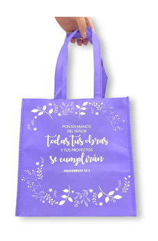 Bolsa Tote Bag Lila Pon en Manos del Señor