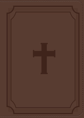 Image of Biblia RVR 1960 Compacta Letra Grande 11 Puntos Símil Piel Cruz Marrón