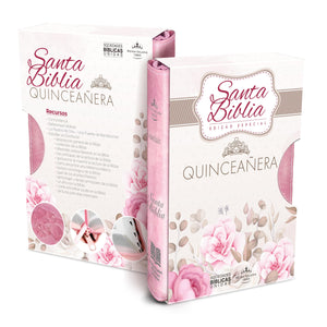 Biblia RVR 1960 Tapa PU Rosa Marrón Quinceañera