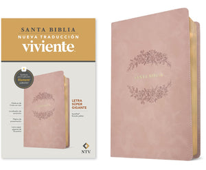 Biblia NTV Letra Súper Gigante Filament Símil Piel Rosado Pálido