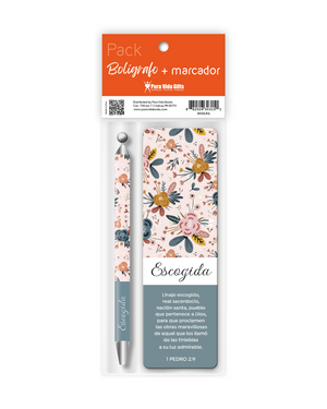 Pack Bolígrafo con Marcador de Libro: Escogída