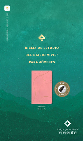 Image of Biblia NTV de Estudio Diario Vivir para Jóvenes Rosa Pastel Símil Piel con Índice