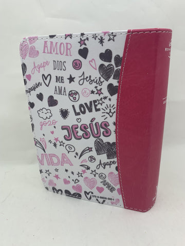 Image of Biblia RVR 1960 Bolsillo Símil Piel Rosa con Índice