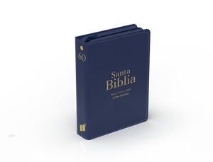 Biblia RVR 1960 Compacta Letra Grande 11 puntos Símil Piel Azul con Cierre e Índice