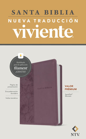 Image of Biblia NTV Valor Prémium con Filament Símil Piel Púrpura