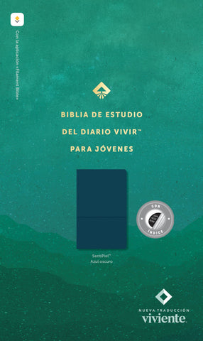 Image of Biblia NTV de Estudio Diario Vivir para Jóvenes Azul Oscuro Símil Piel con Índice