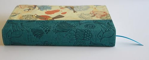 Image of Biblia RVR 1960 Letra Gigante Símil Pel Azul con Pájaros Cantos Pintados
