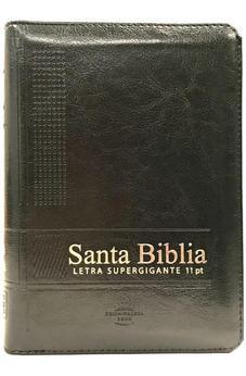 Biblia RVR 1960 Letra Grande 11 Puntos Compacta Palabras de Jesús en Rojo con Concordancia Tapa Negra con Índice y Cierre