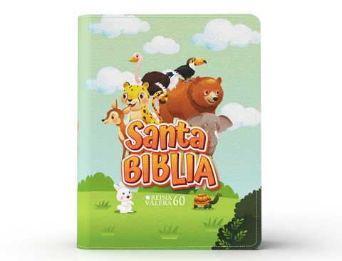 Image of Biblia RVR 1960 Bolsillo para Niños Selva Vinilo con Cierre