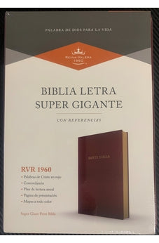 Biblia RVR 1960 Letra Súper Gigante Borgoña Imitación Piel