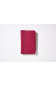 Image of Biblia RVR 1960 Tierra Santa Ultrafina Letra Grande Fucsia Símil Piel con Cierre