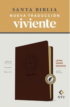 Image of Biblia NTV Letra Súper Gigante Café Oscuro Símil Piel con Índice