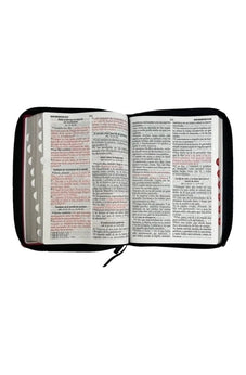 Image of Biblia RVR 1960 Letra Gigante Símil Piel Duotone Negro Fucsia con Índice con Cierre