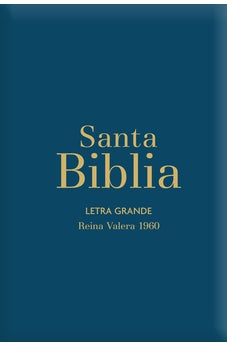 Image of Biblia RVR 1960 Letra Grande Tamaño Manual Azúl Acero con Cierre con Índice