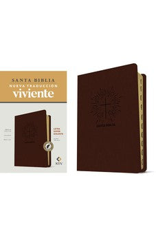 Image of Biblia NTV Letra Súper Gigante Café Oscuro Símil Piel con Índice