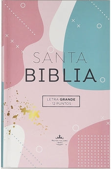 Biblia RVR 1960 Letra Grande Tamaño Manual Tapa Flex Pastel Tricolor con Índice