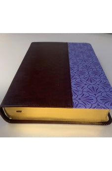 Image of Biblia RVR 1960 Letra Grande Tamaño Manual Morado Marrón Símil Piel