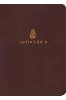 Biblia NVI Letra Grande Tamaño Manual Marrón Piel Fabricada con Índice