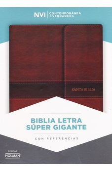 Biblia NVI Letra Súper Gigante Marrón con Solapa y Iman con Cierre con Índice