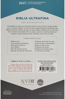 Biblia NVI Ultrafina Negro Piel Fabricada con Índice