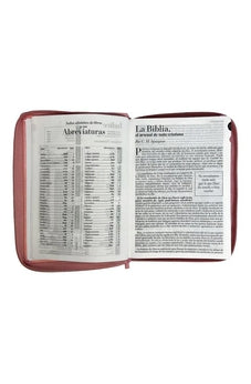 Image of Biblia RVR 1960 Letra Gigante Símil Piel Rosa Flores con Índice con Cierre