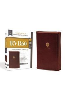 Biblia RVR 1960 Letra Súper Gigante Piel Café con Cierre