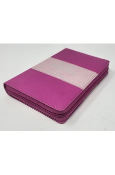 Image of Biblia RVR 1960 Letra Grande Tamaño Manual Tricolor Fucsia Palo Rosa Fucsia con Cierre con Índice