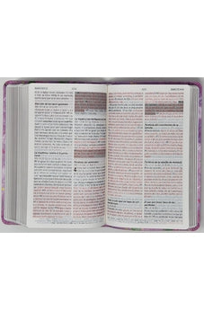 Image of Biblia RVR 1960 de Promesas Letra Grande Tamaño Manual Lila Hojas Simil Piel