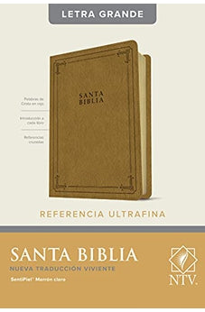 Biblia NTV Letra Grande Ultrafina de Referencias Piel Marrón Claro con Índice