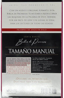 Image of Biblia RVR 1960 de Promesas Letra Grande Tamaño Manual Rosada Flores Simil Piel con Cierre