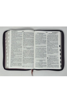 Image of Biblia RVR 1960 Letra Súper Gigante Tricolor Guinda Palo Rosa Marrón con Cierre con Índice