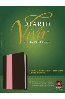Biblia NTV de Estudio Diario Vivir Letra Grande Símil Piel Café Rosa