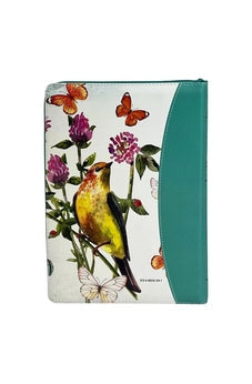 Image of Biblia RVR 1960 Letra Gigante Símil Piel Mariposas Turquesa con Índice y Cierre